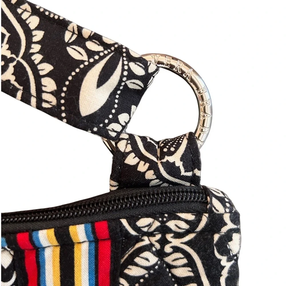 Vera Bradley Paisley in‎ Confidence Hipster Crossbody Bag Black White Quilted